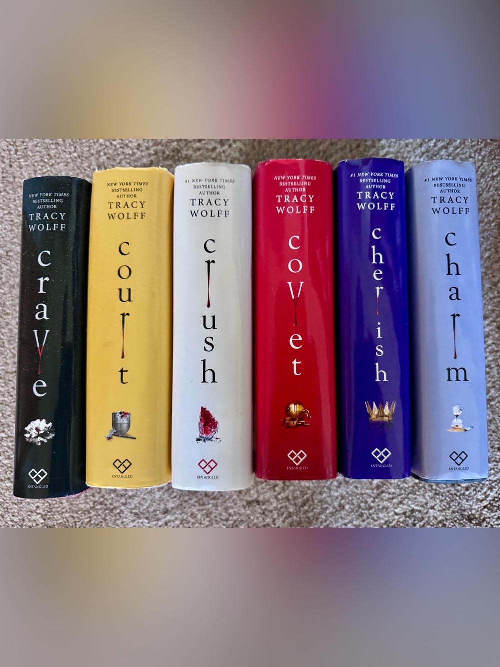 Crave by Tracy Wolff - Hardcover Book with White Flower Cover